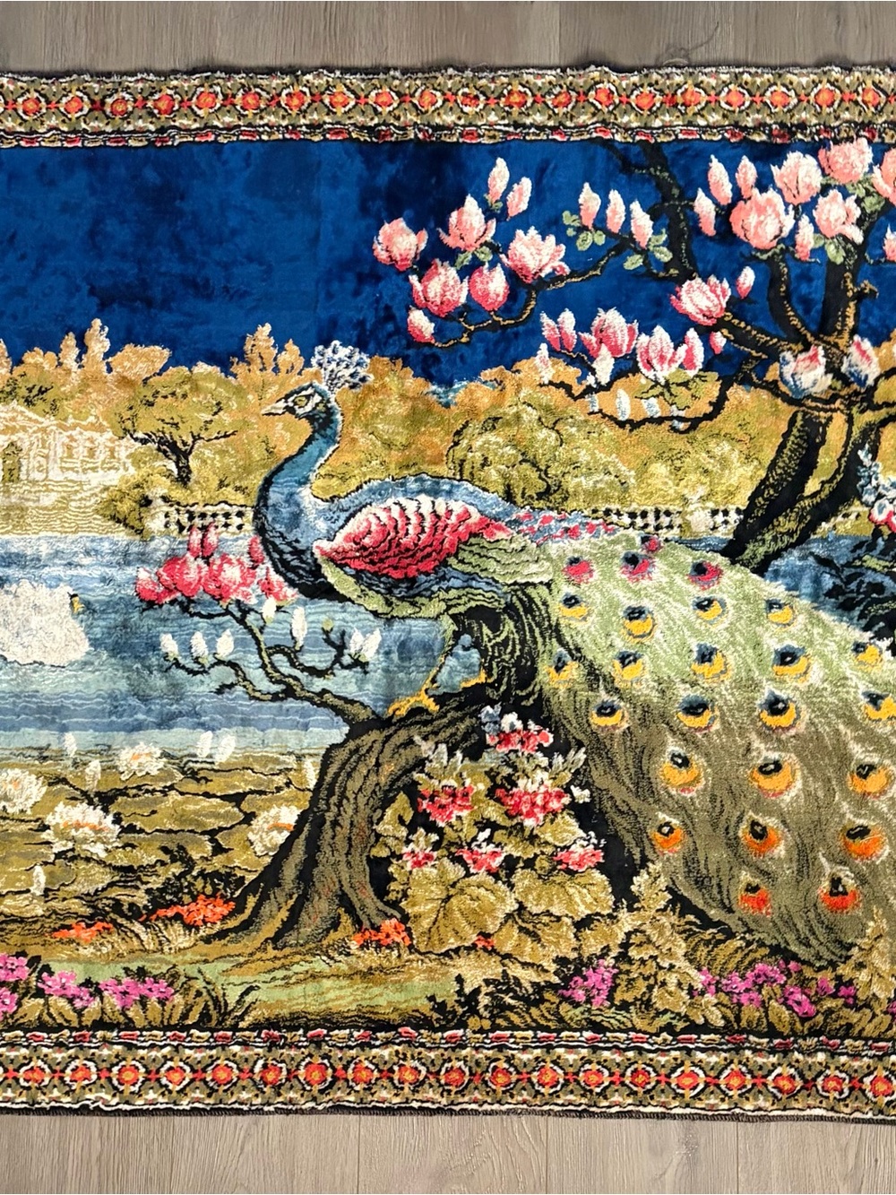Blue and Green Peacock Wall Hanging Tapestry